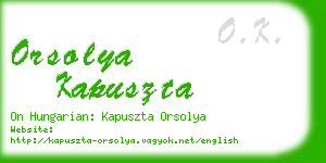 orsolya kapuszta business card